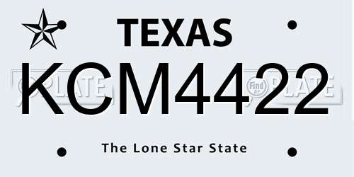 KCM4422 Texas License Plate