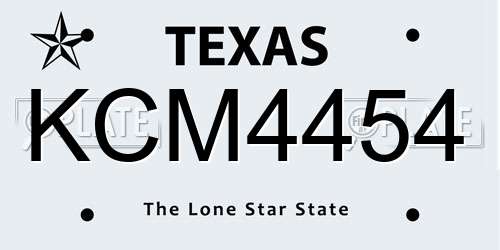 KCM4454 Texas License Plate