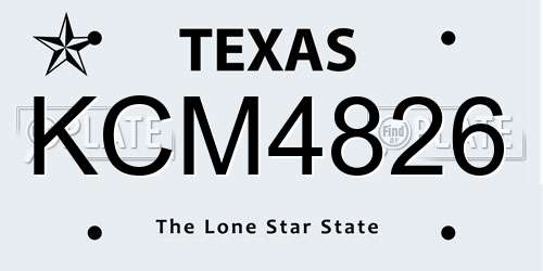 KCM4826 Texas License Plate