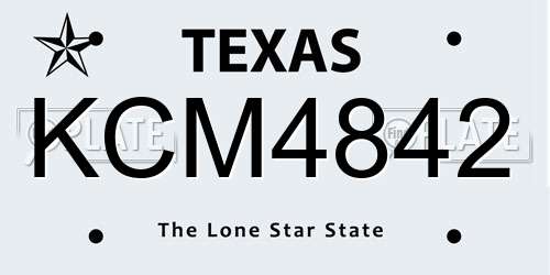 KCM4842 Texas License Plate