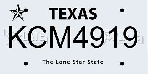 KCM4919 Texas License Plate