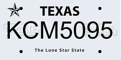 KCM5095 Texas License Plate