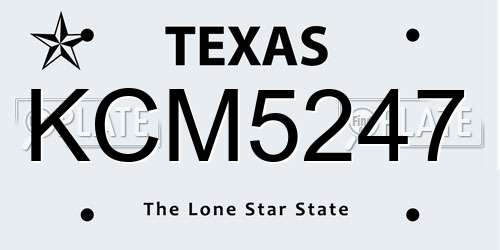 KCM5247 Texas License Plate