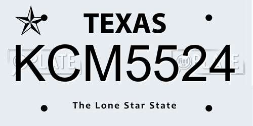 KCM5524 Texas License Plate