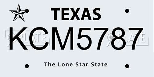 KCM5787 Texas License Plate