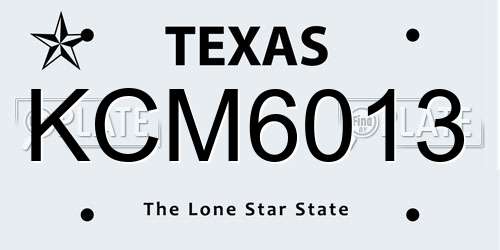 KCM6013 Texas License Plate