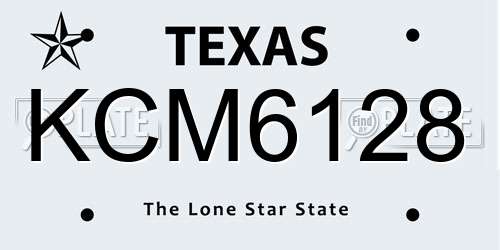 KCM6128 Texas License Plate