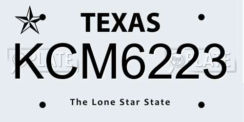 KCM6223 Texas License Plate