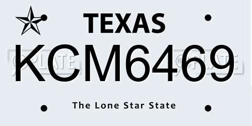KCM6469 Texas License Plate