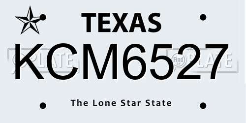 KCM6527 Texas License Plate