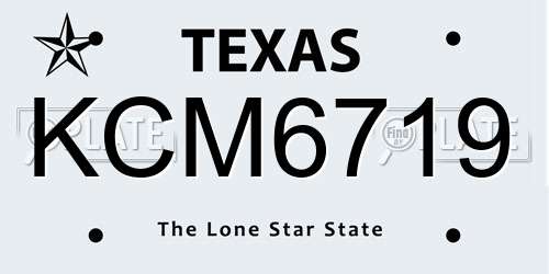 KCM6719 Texas License Plate