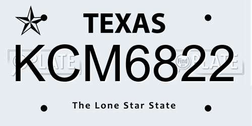 KCM6822 Texas License Plate