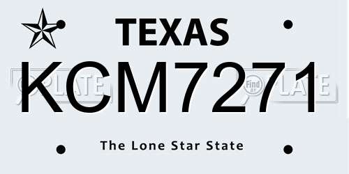 KCM7271 Texas License Plate