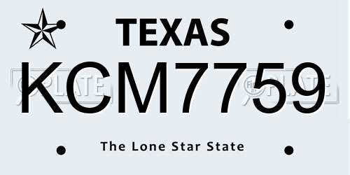 KCM7759 Texas License Plate