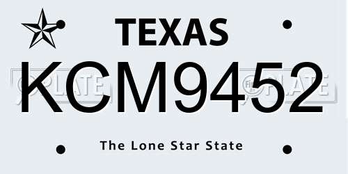 KCM9452 Texas License Plate