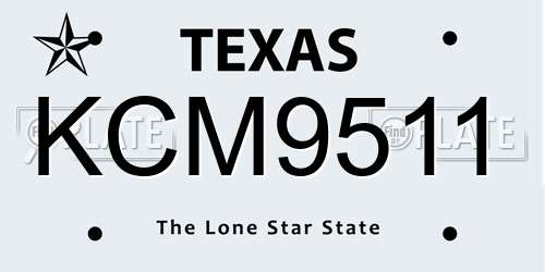 KCM9511 Texas License Plate