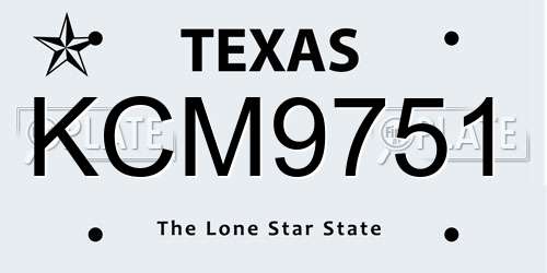 KCM9751 Texas License Plate