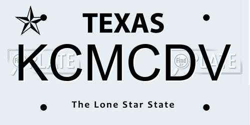 KCMCDV Texas License Plate