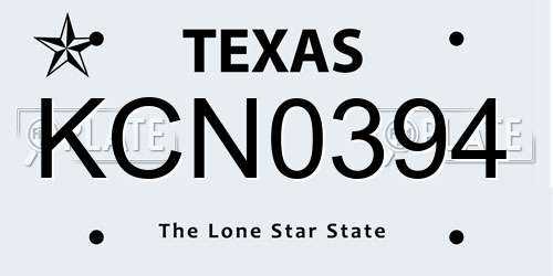KCN0394 Texas License Plate