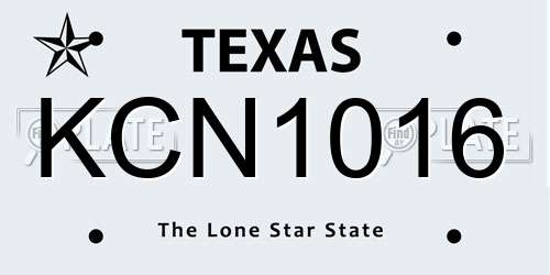 KCN1016 Texas License Plate