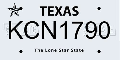 KCN1790 Texas License Plate