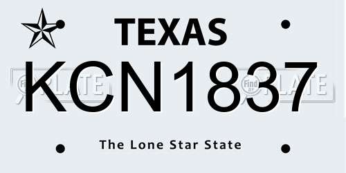 KCN1837 Texas License Plate