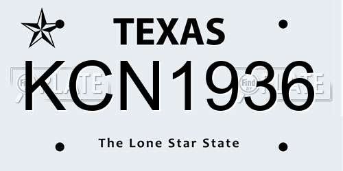 KCN1936 Texas License Plate