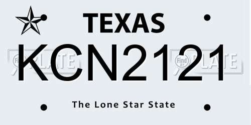 KCN2121 Texas License Plate