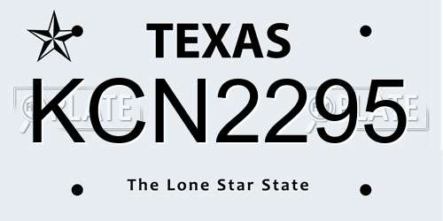 KCN2295 Texas License Plate