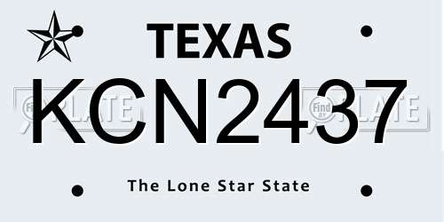 KCN2437 Texas License Plate