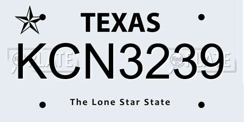KCN3239 Texas License Plate