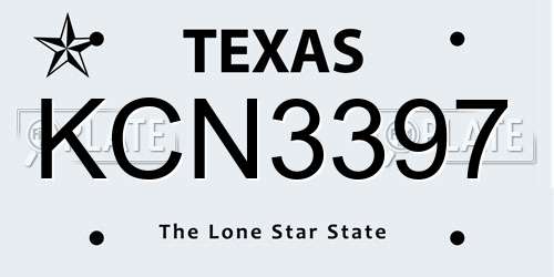 KCN3397 Texas License Plate