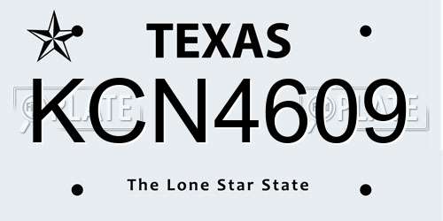 KCN4609 Texas License Plate