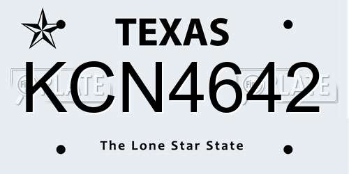 KCN4642 Texas License Plate