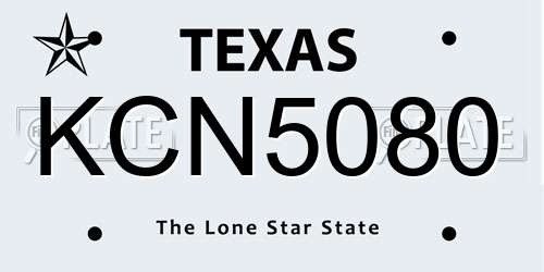 KCN5080 Texas License Plate