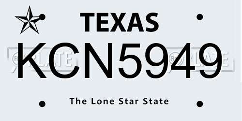 KCN5949 Texas License Plate