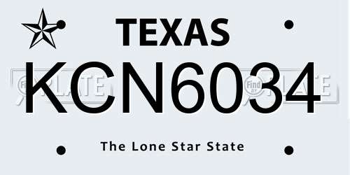 KCN6034 Texas License Plate