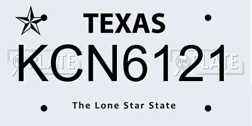 KCN6121 Texas License Plate