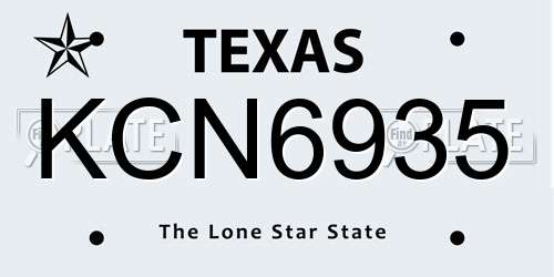 KCN6935 Texas License Plate