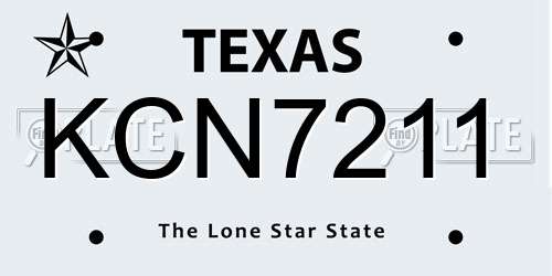 KCN7211 Texas License Plate