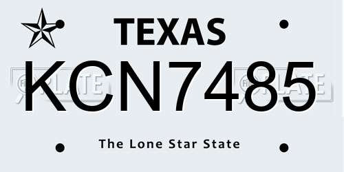 KCN7485 Texas License Plate