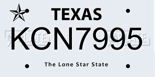 KCN7995 Texas License Plate