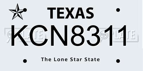 KCN8311 Texas License Plate
