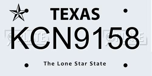 KCN9158 Texas License Plate