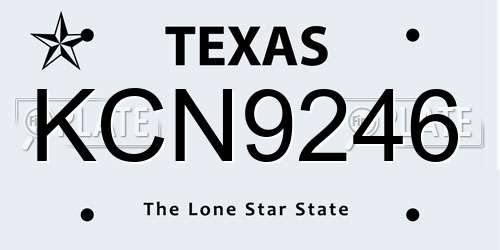 KCN9246 Texas License Plate