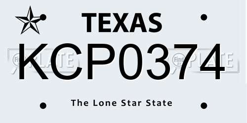 KCP0374 Texas License Plate
