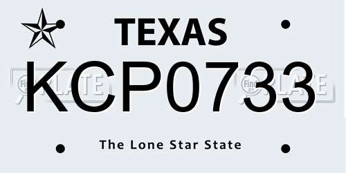 KCP0733 Texas License Plate