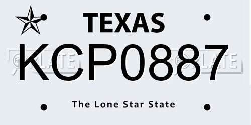 KCP0887 Texas License Plate