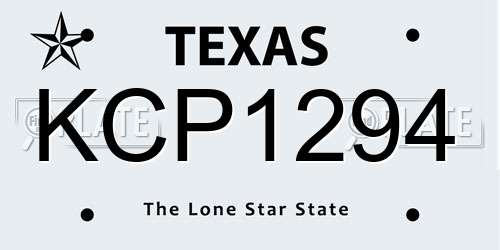 KCP1294 Texas License Plate