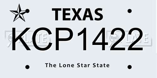 KCP1422 Texas License Plate